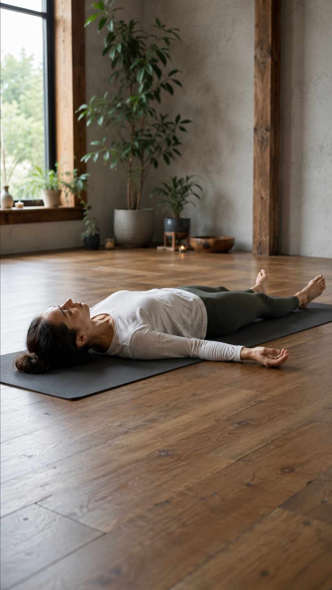 Yogini bei der Pranayama Atmung 