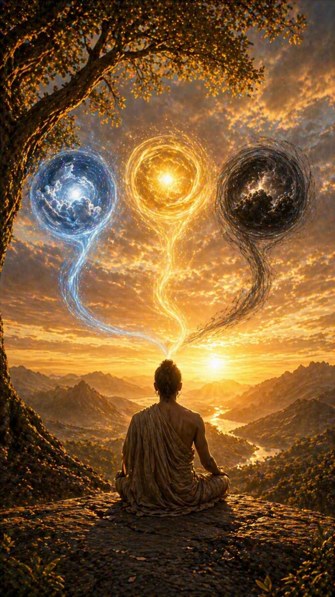 Yogini bei der Pranayama Atmung 