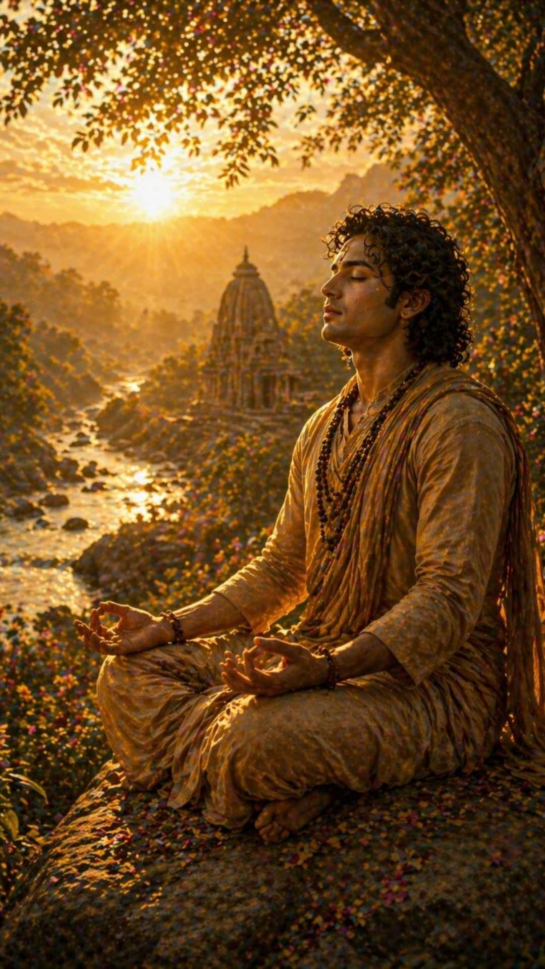 Yogini bei der Pranayama Atmung 