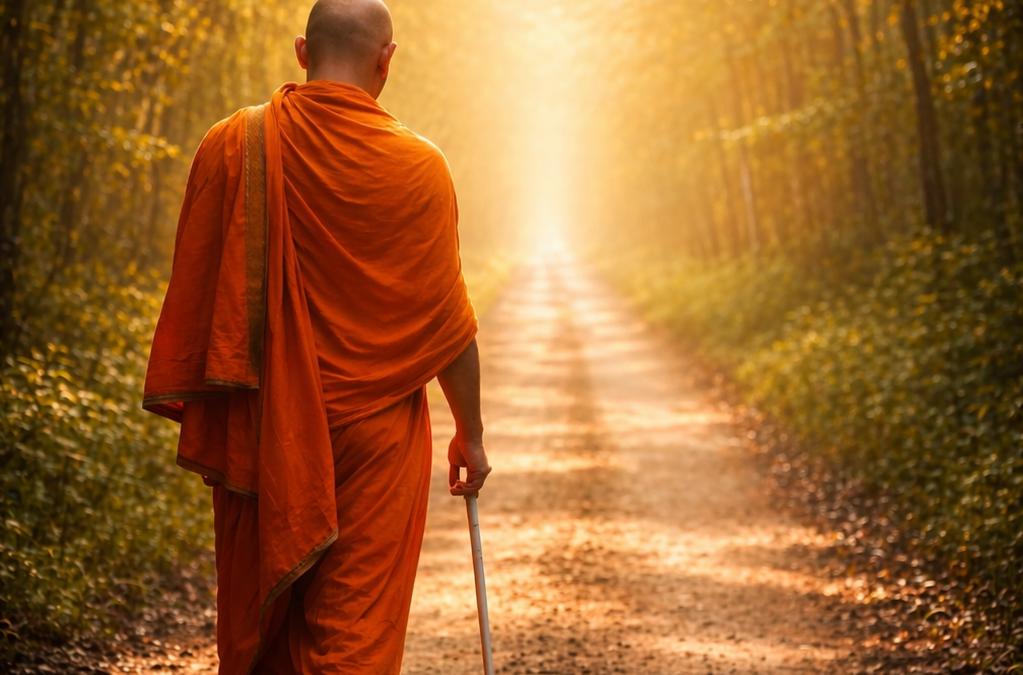 Swami kalki kal wie er einen weg lang geht und über die Weisheit des Körpers im Yoga nach denkt