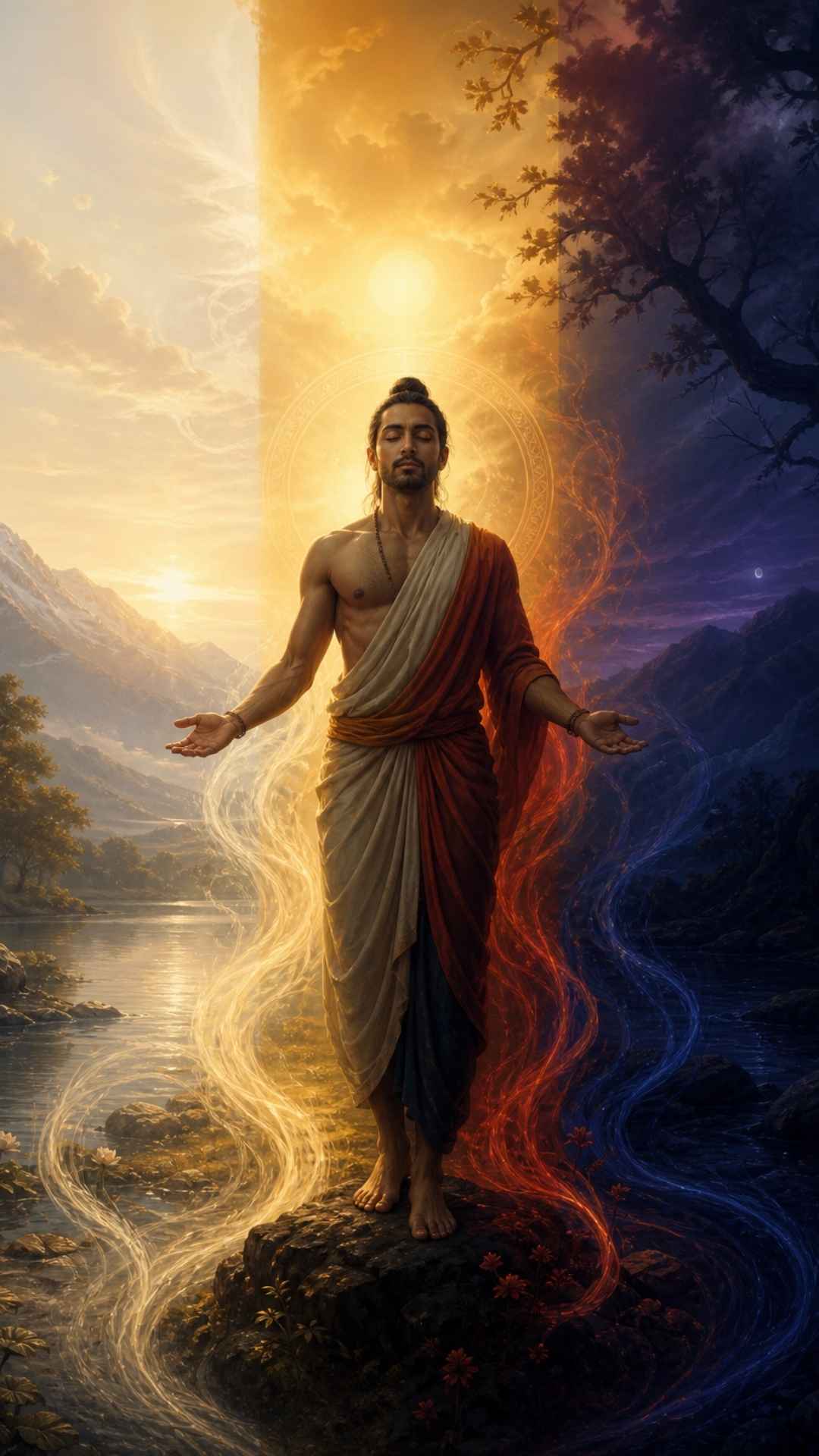 Yogini bei der Pranayama Atmung 