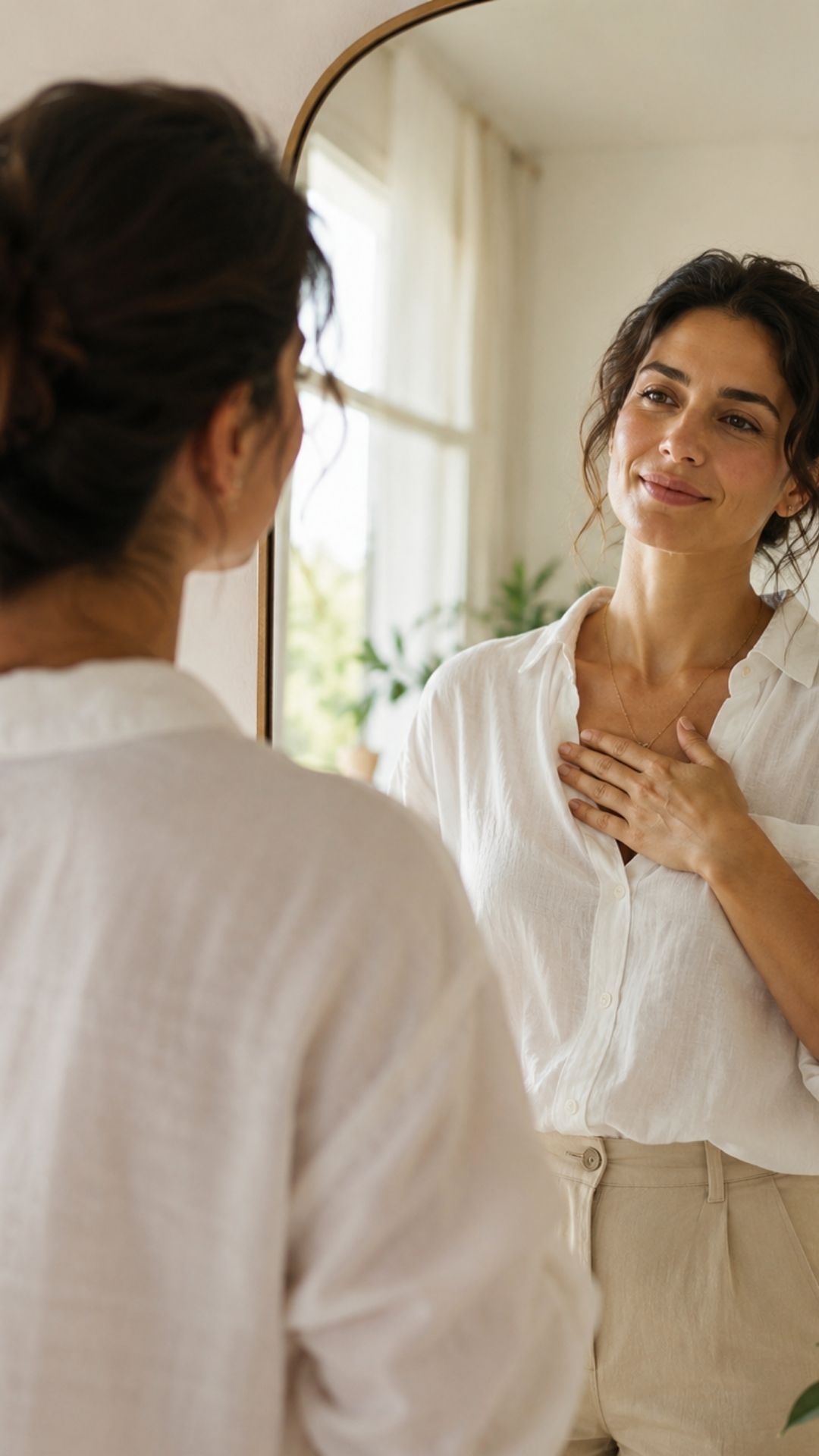 Yogini bei der Pranayama Atmung 