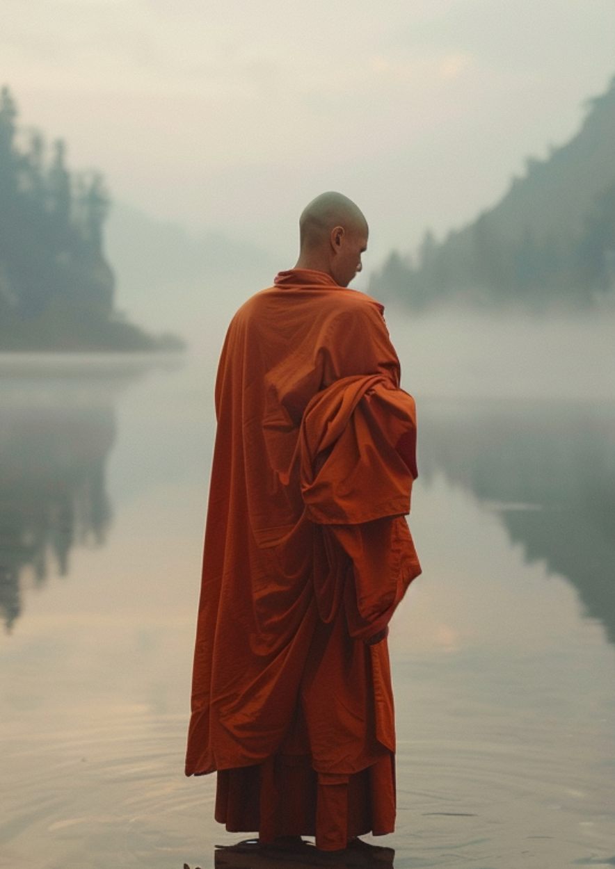 Yoga Philosophie Swami im Wasser 