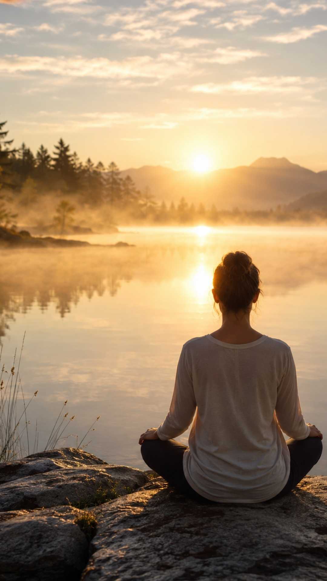 Yogini bei der Pranayama Atmung 