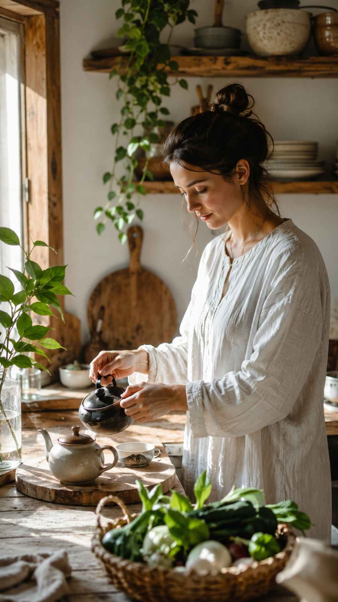 Yogini bei der Pranayama Atmung 