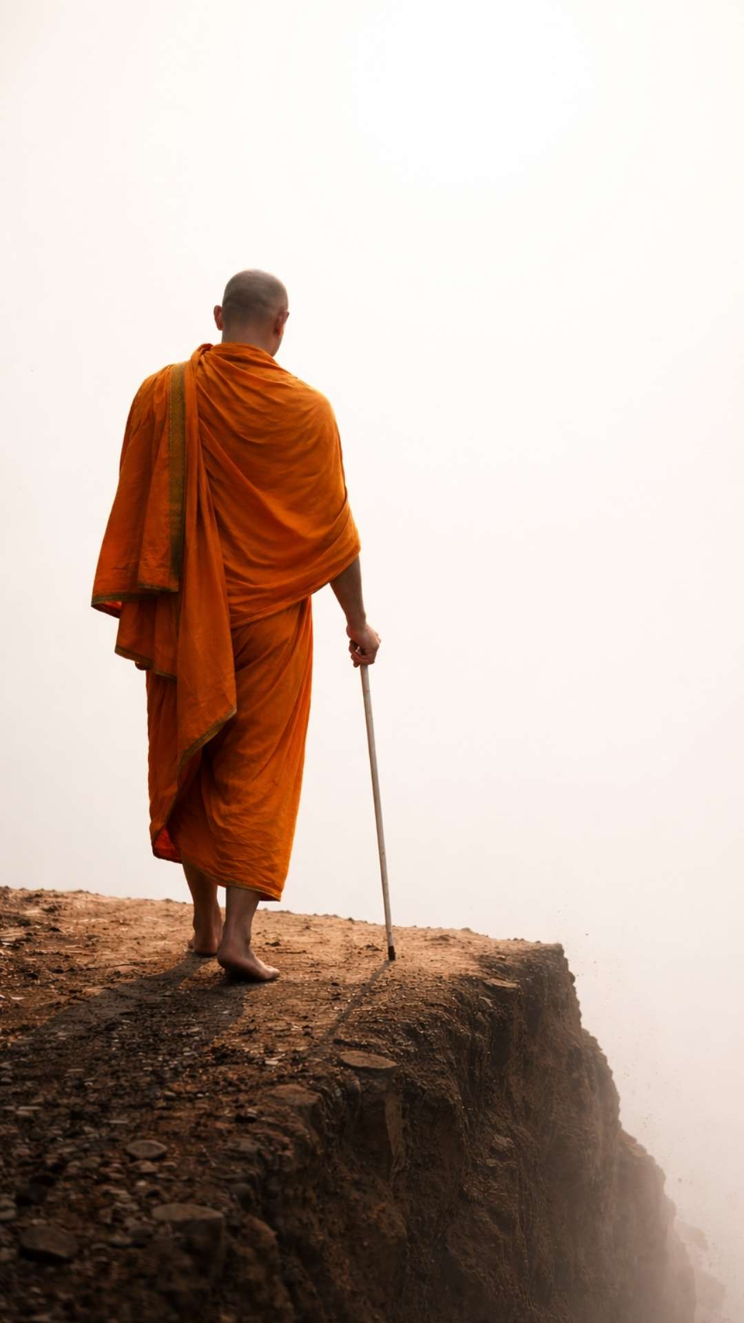 Swami Kalki Kala auf einem Felsen mit dem blick in die Ferne 