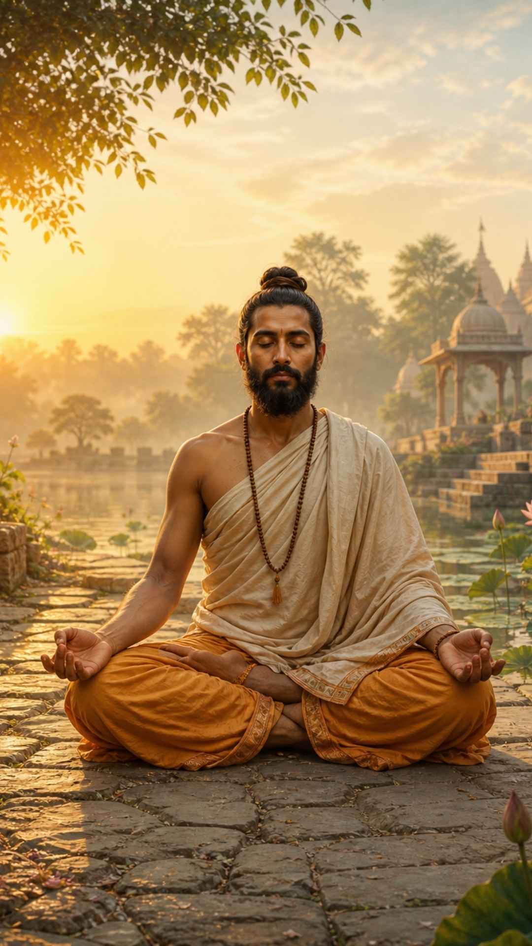 Yogini bei der Pranayama Atmung 