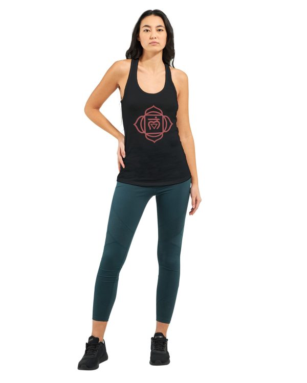 Damen Chakra Tanktop mit Wurzelchakra Yantra | Spirituelles Racerback Top | Root Chakra Design für Yoga & Achtsamkeit – Bild 2