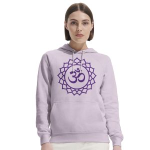 Bio Unisex Hoodie mit Kronenchakra Symbol | Sahasrara Yantra Pullover | Spiritueller Kapuzenpullover aus Bio-Baumwolle